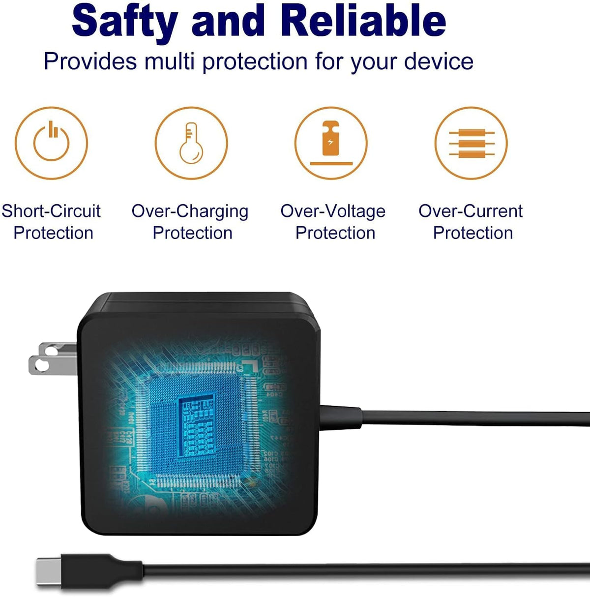65W USB C Power Adapter, Fiattigear Type C Power PD Wall Fast Charger