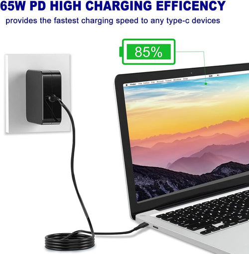 65W USB C Power Adapter, Fiattigear Type C Power PD Wall Fast Charger