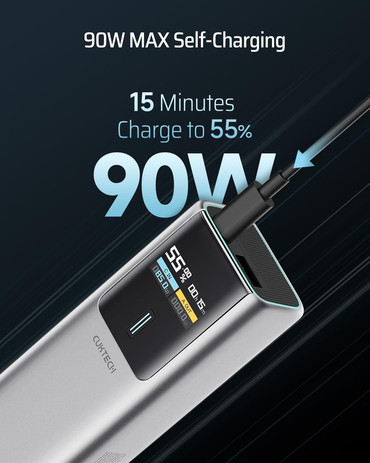 CUKTECH 10 Power Bank 10000mAh, 100W USB C Portable Charger