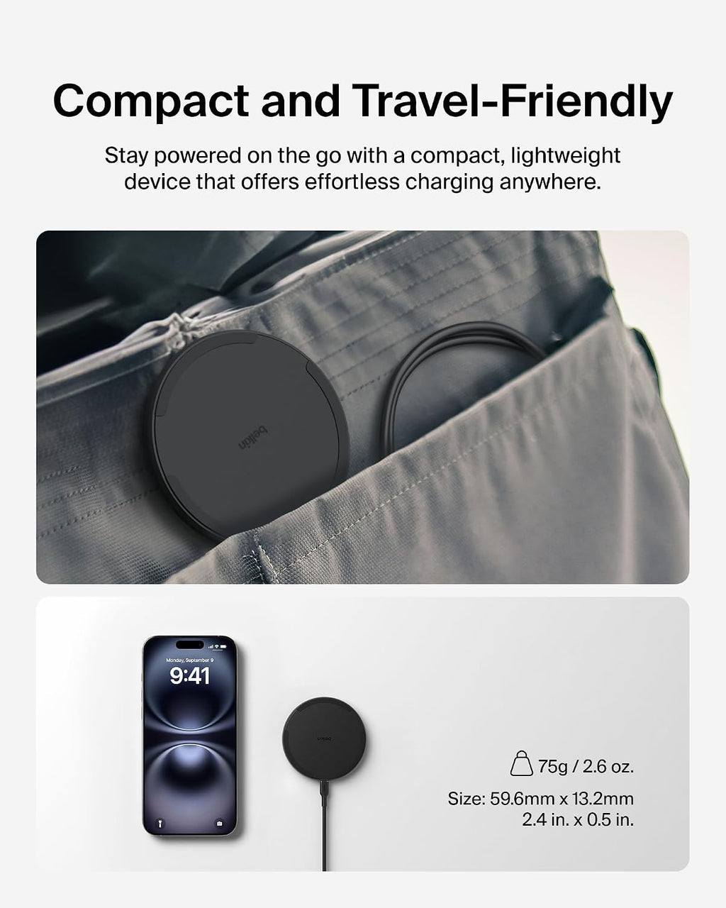 Belkin 15W Wireless Charging Pad with 5ft Cable