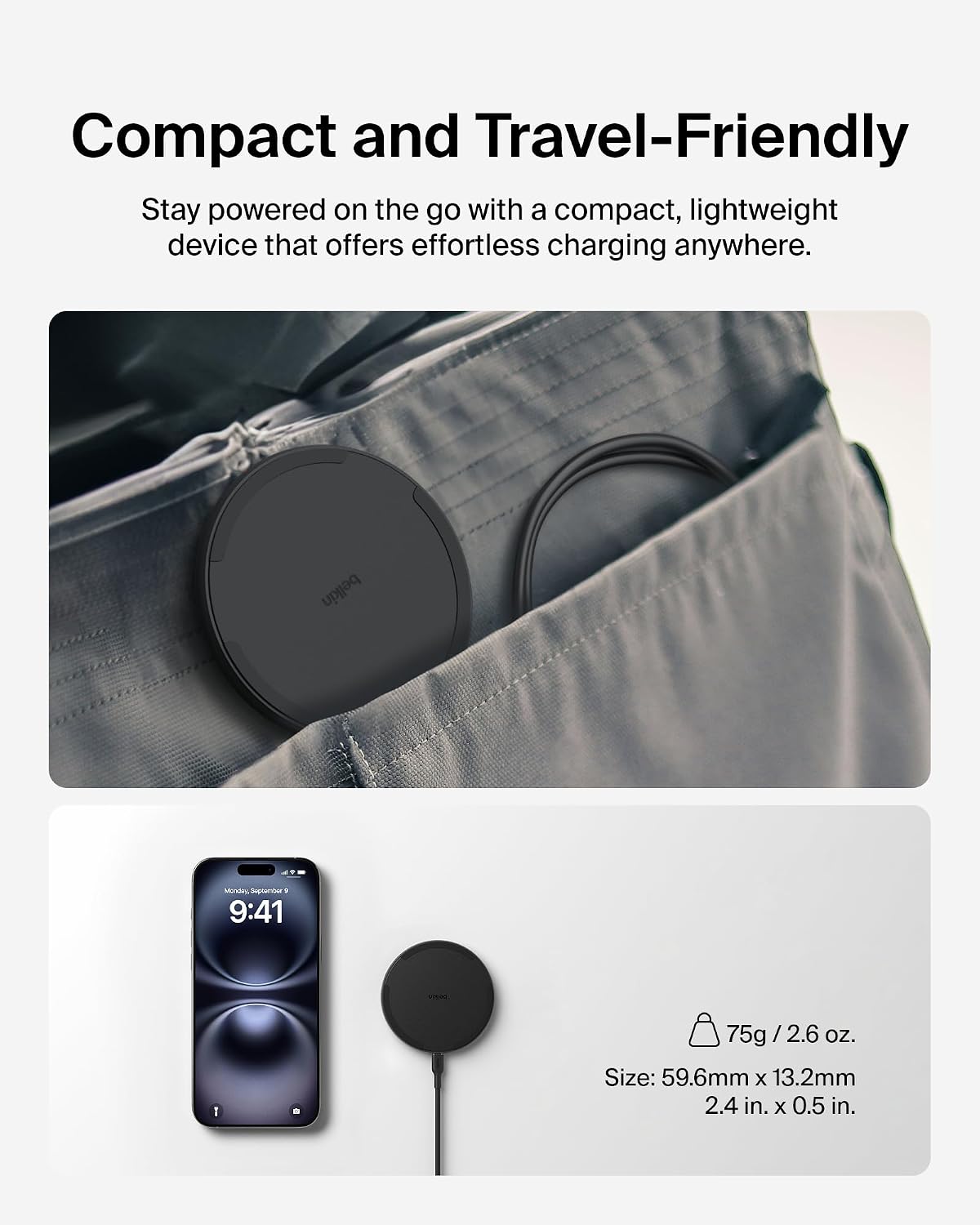 Belkin 15W Wireless Charging Pad with 5ft Cable