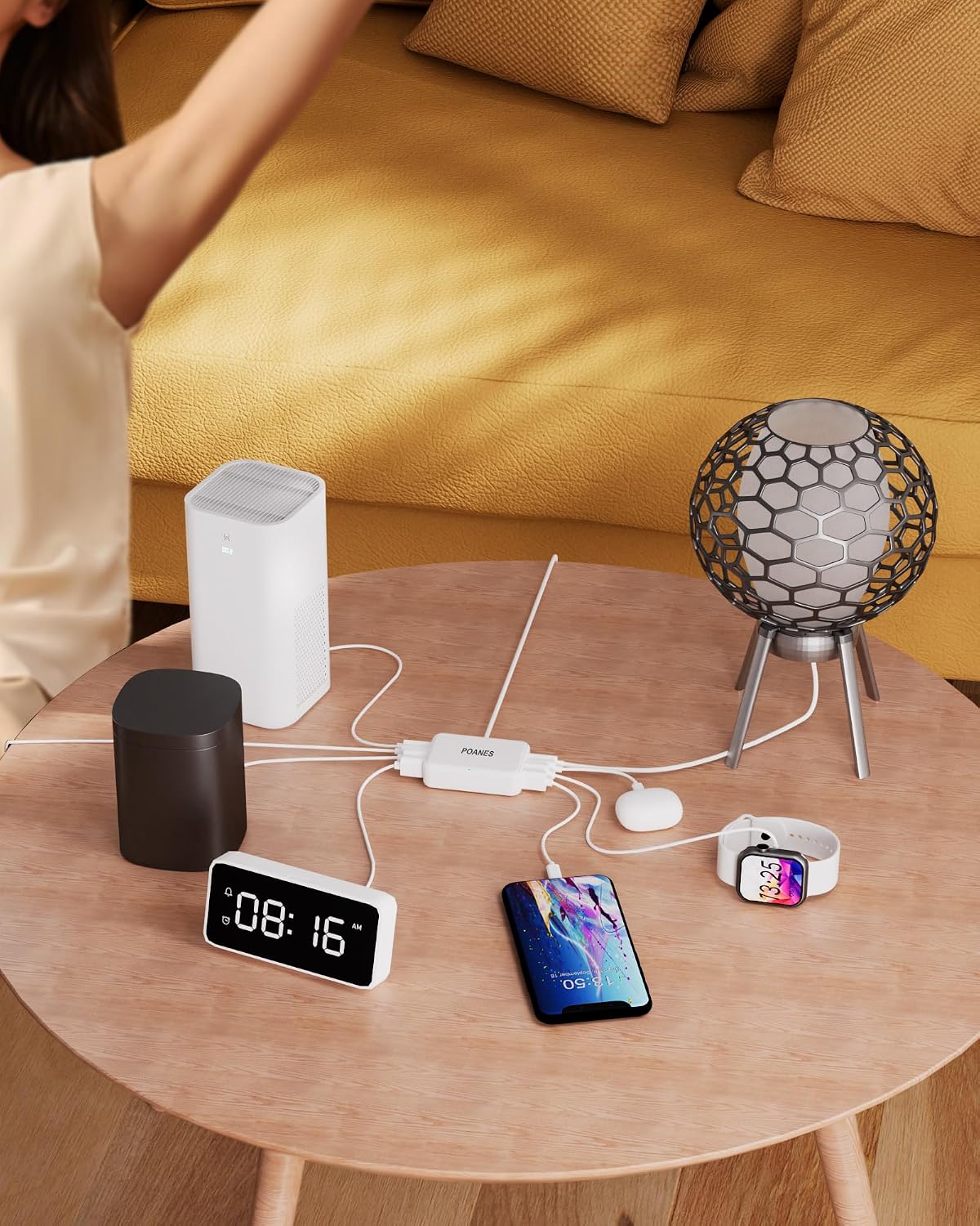8-Port Travel USB Charger Station, Multi-Port USB C Charger