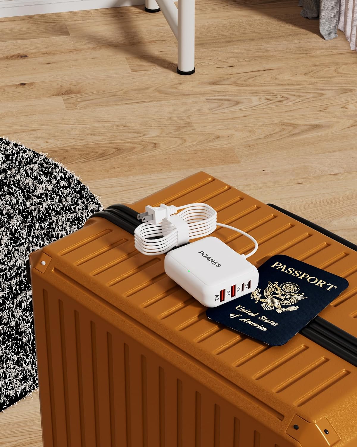 8-Port Travel USB Charger Station, Multi-Port USB C Charger