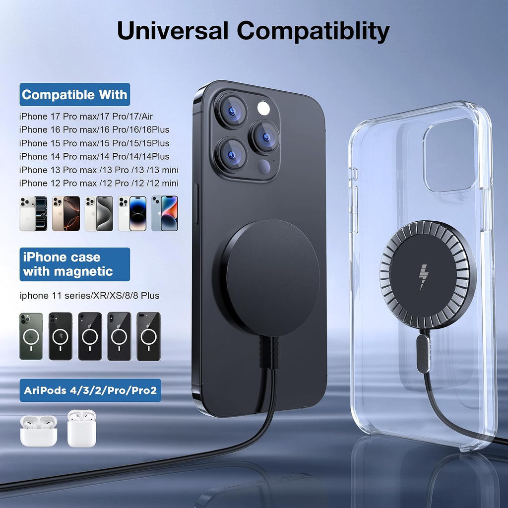 Magnetic Wireless Charger for iPhone, 15W Fast Charging Pad