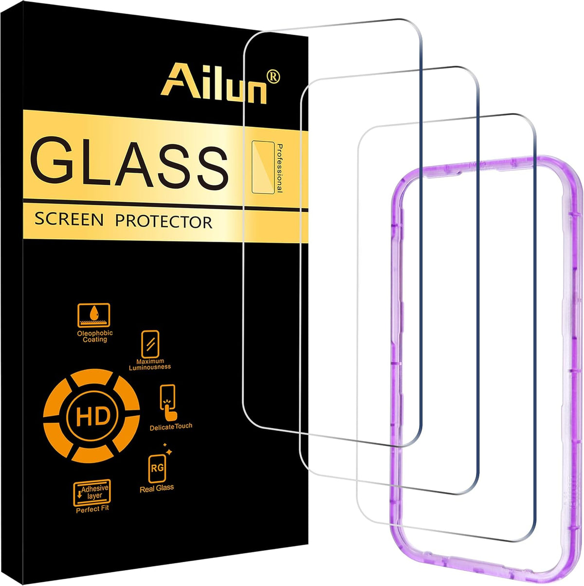 Ailun 3 Pack Screen Protector for iPhone 18 Pro Max/iPhone 17 Pro Max, 6.9 Inch Tempered Glass
