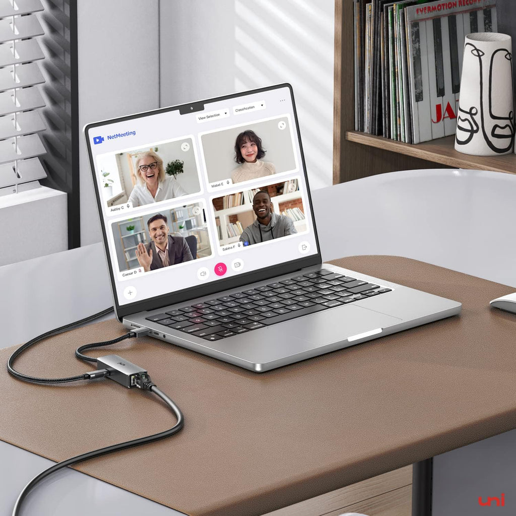 uni USB C to Ethernet Adapter 1Gbps with 100W PD Charging Port