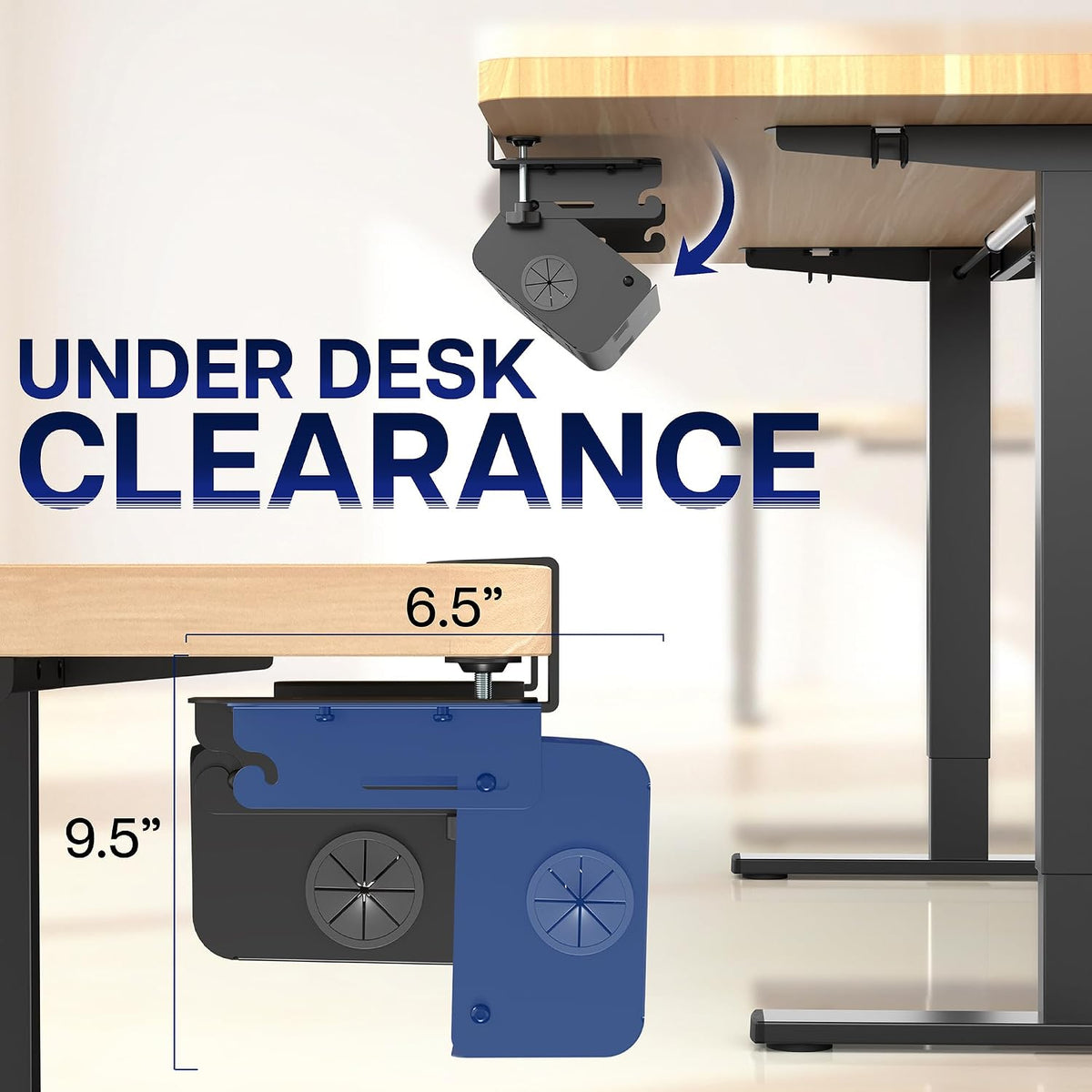 VIVO No Drill 35 Inch Under-Desk Cable Management Box with Flip-Open Lid