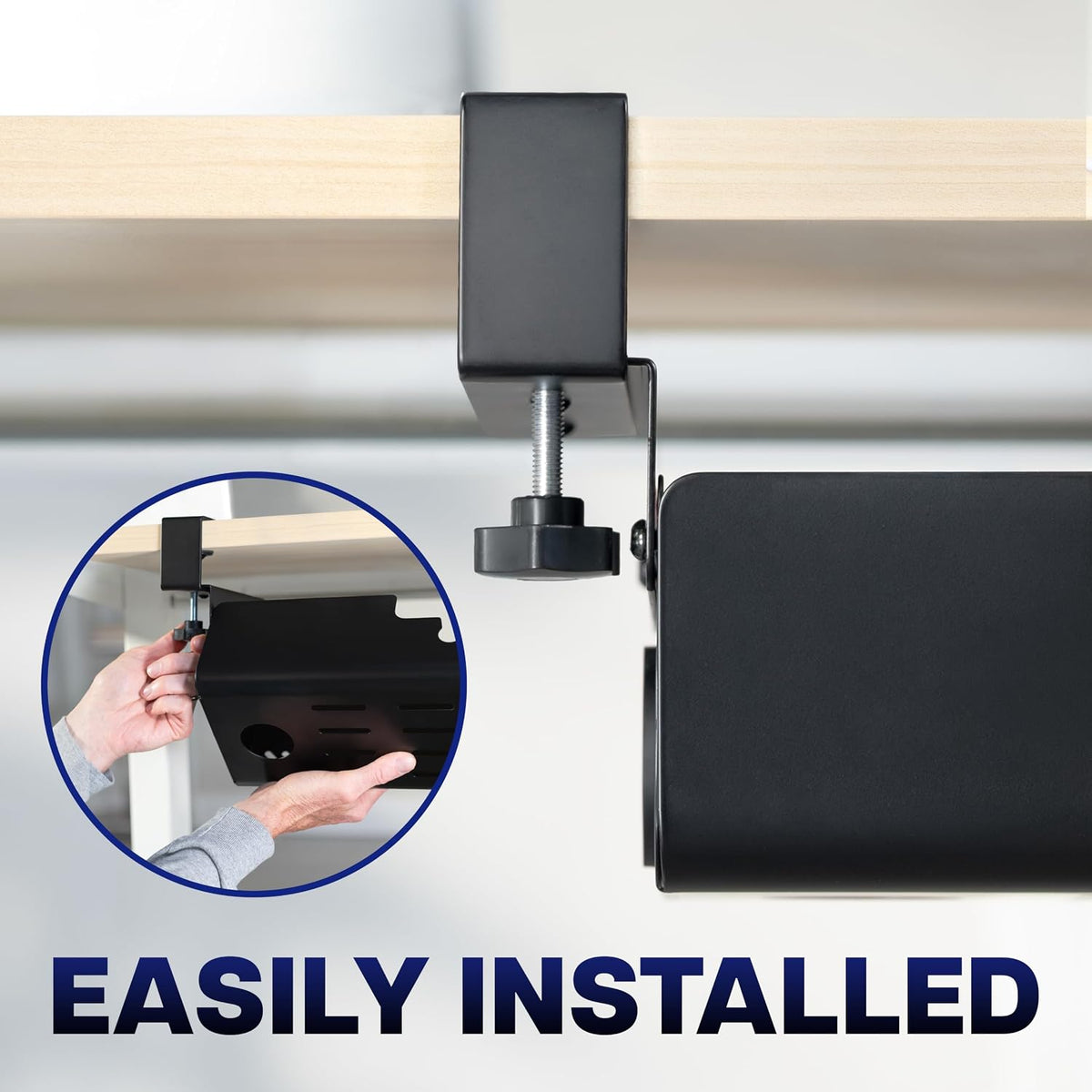 VIVO No Drill 35 Inch Under-Desk Cable Management Box with Flip-Open Lid