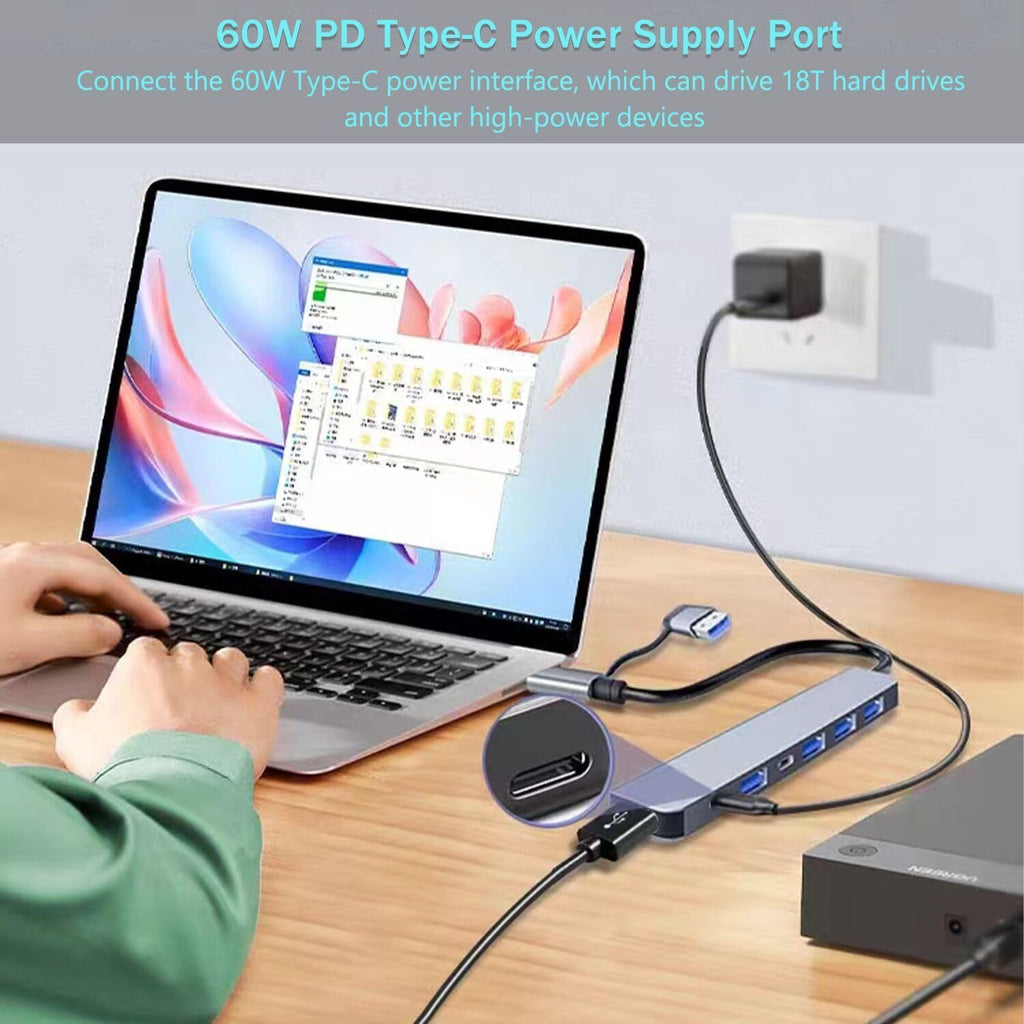 VIENON USB Hub 7-in-1, Aluminum USB C Multiport Adapter