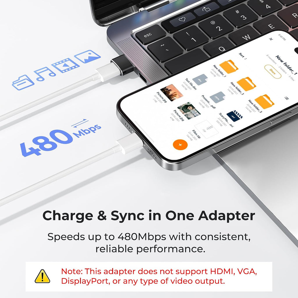 Basesailor USB A to USB C Adapter 4Pack, Type C to USB Charger Converter