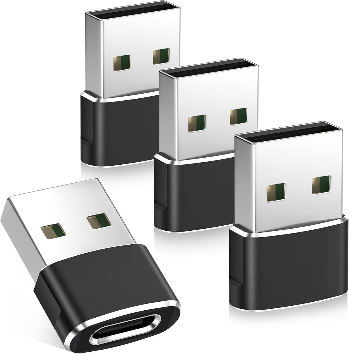 Basesailor USB A to USB C Adapter 4Pack, Type C to USB Charger Converter